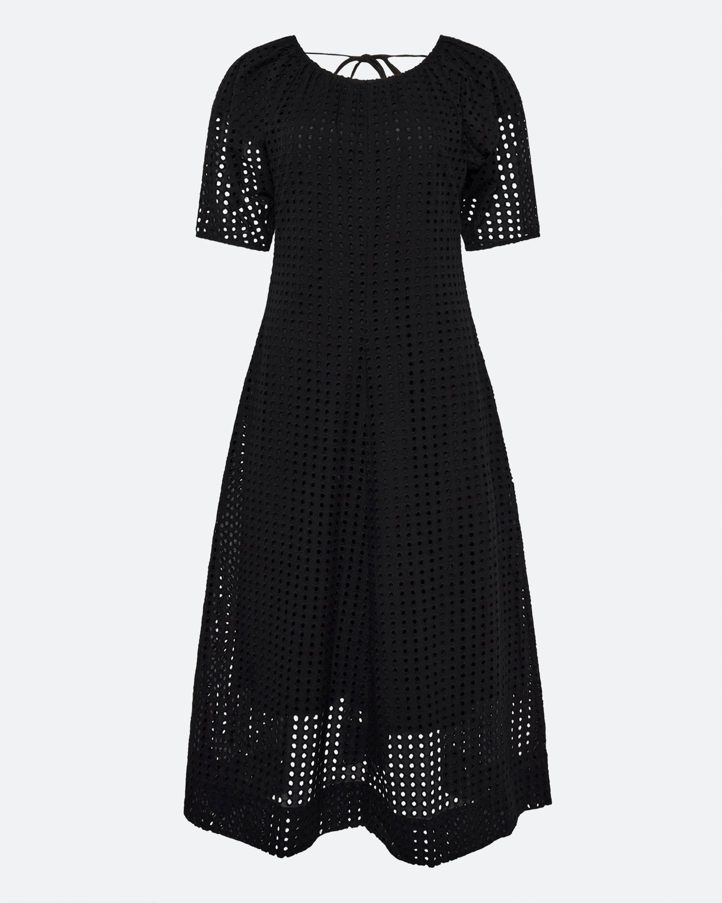 Freja™ | Alice midiklänning i broderie anglaise | Svart