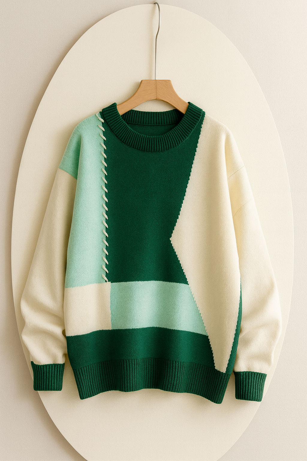 PatchKnit™-tröja – Retro Colour Block