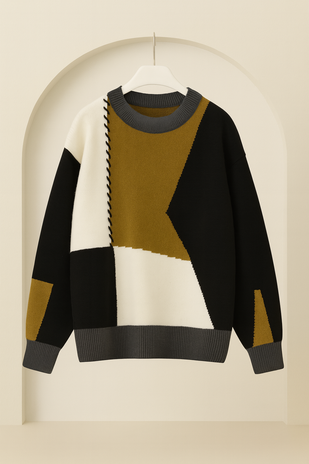 PatchKnit™-tröja – Retro Colour Block