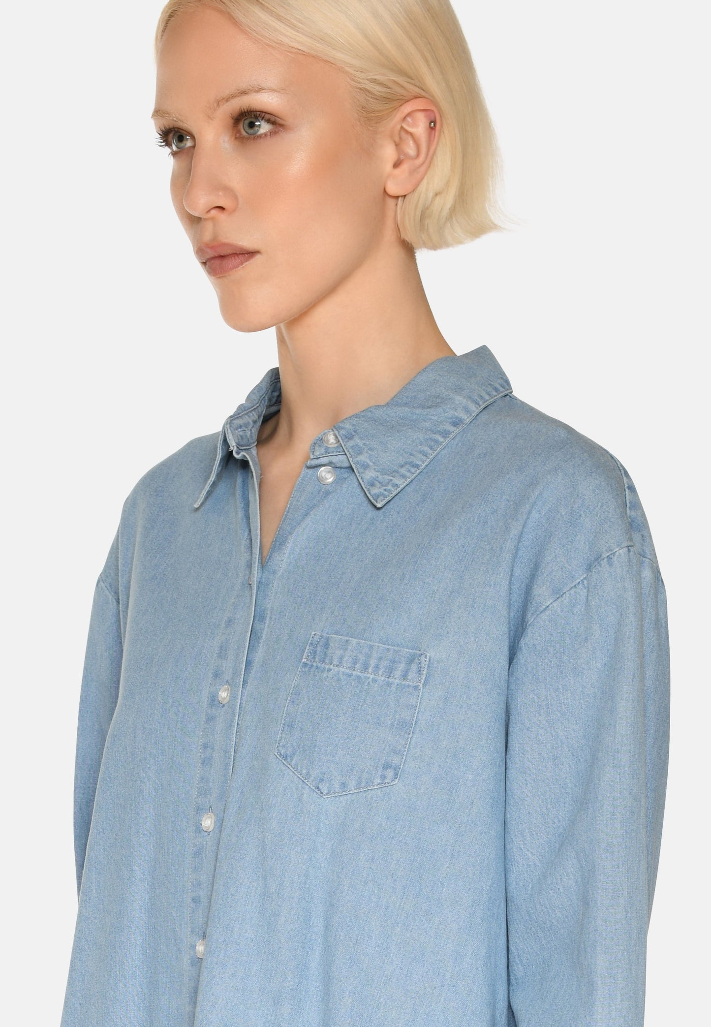Freja™ | Fern denimskjorta | Ljusblå