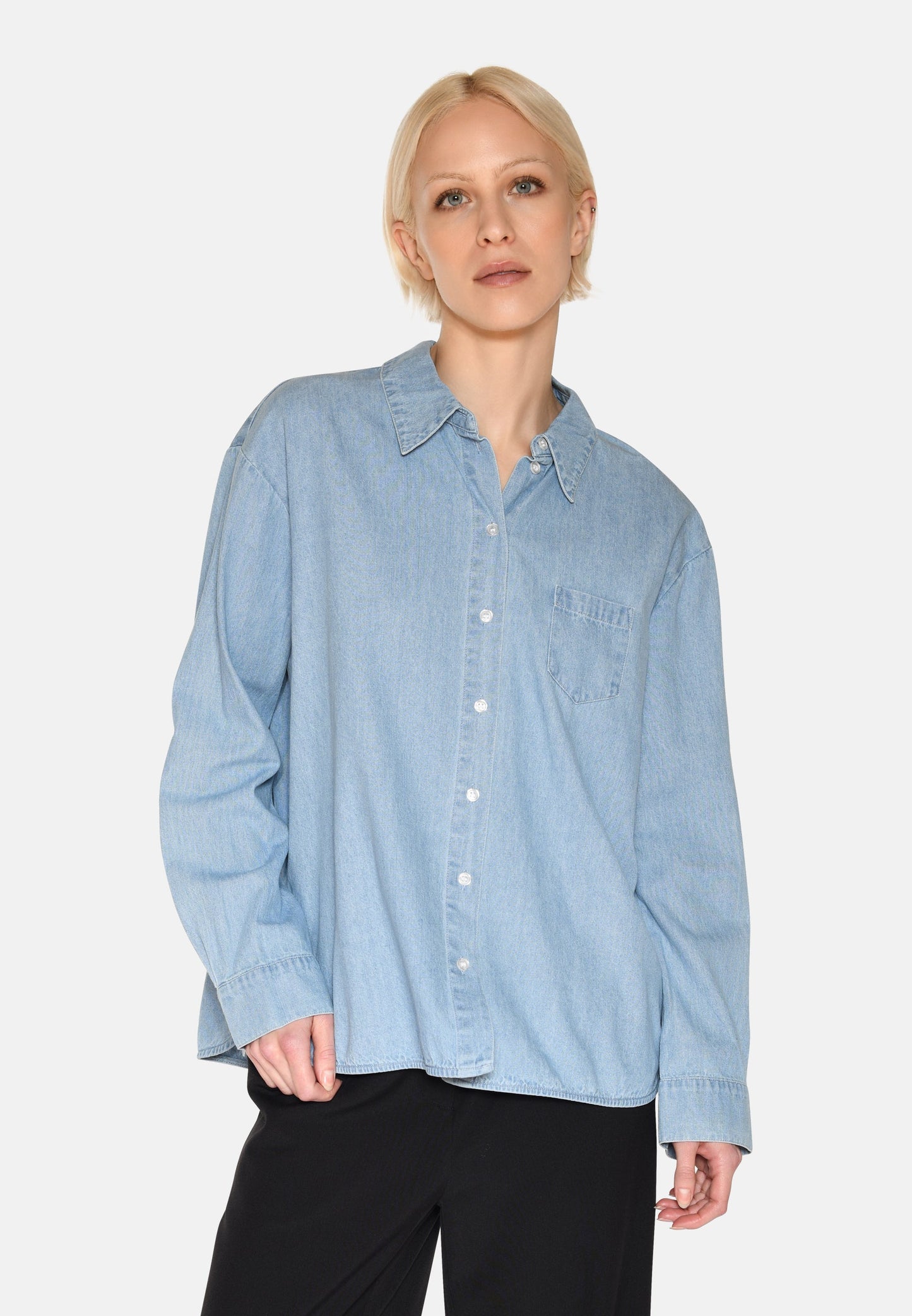 Freja™ | Fern denimskjorta | Ljusblå
