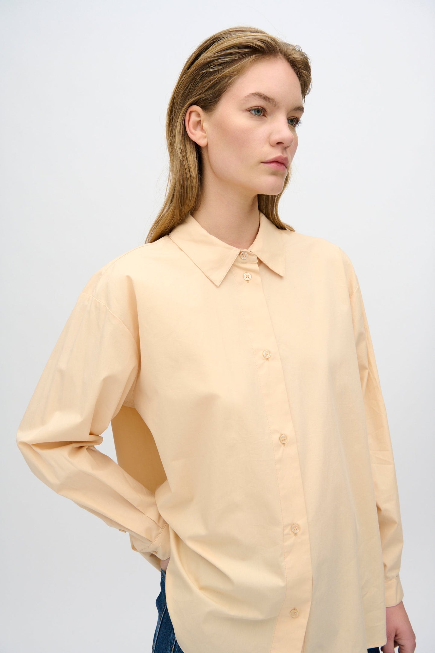 Freja™ | Harper långärmad skjorta | Creme de Peche