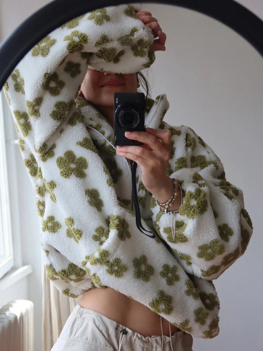 Freja™ – Vintage Blommig Fleece Tröja