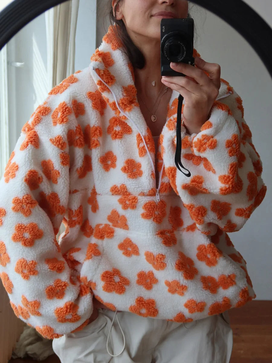 Freja™ – Vintage Blommig Fleece Tröja