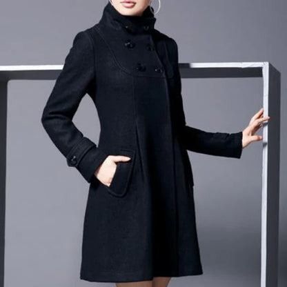 Aveline™ – Elegant Vinterkappa med Hög Krage
