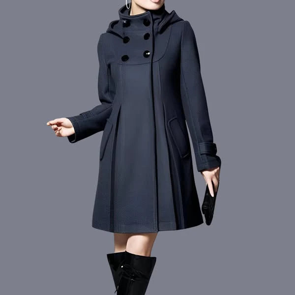 Aveline™ – Elegant Vinterkappa med Hög Krage