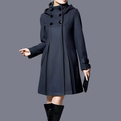 Aveline™ – Elegant Vinterkappa med Hög Krage