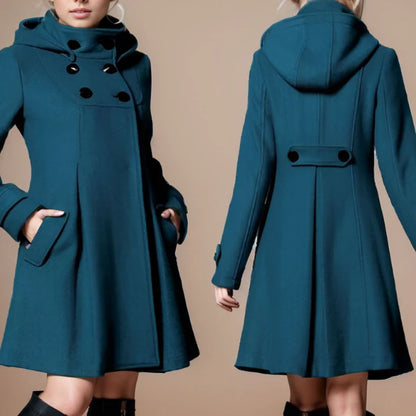 Aveline™ – Elegant Vinterkappa med Hög Krage