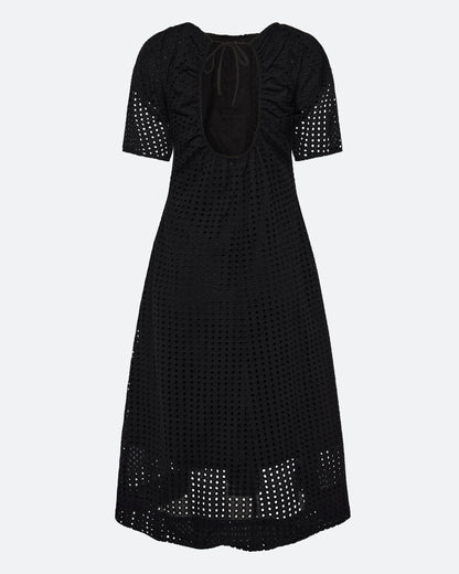 Freja™ | Alice midiklänning i broderie anglaise | Svart