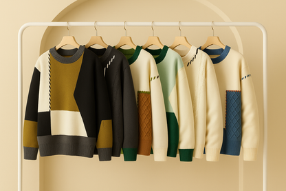 PatchKnit™-tröja – Retro Colour Block