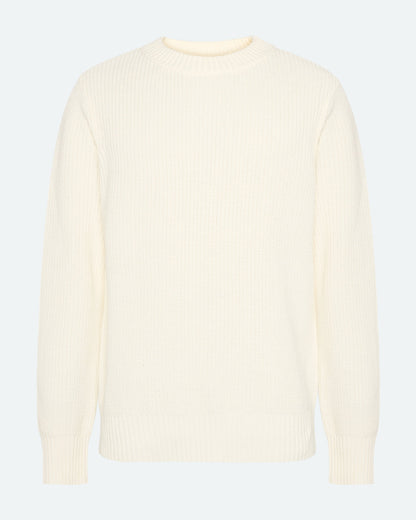 Freja™ | Rob enkel stickad tröja | Kokosmjölk