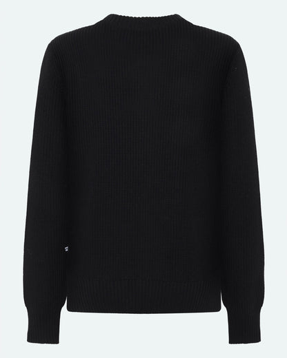 Freja™ | Rob enkel stickad tröja | Svart